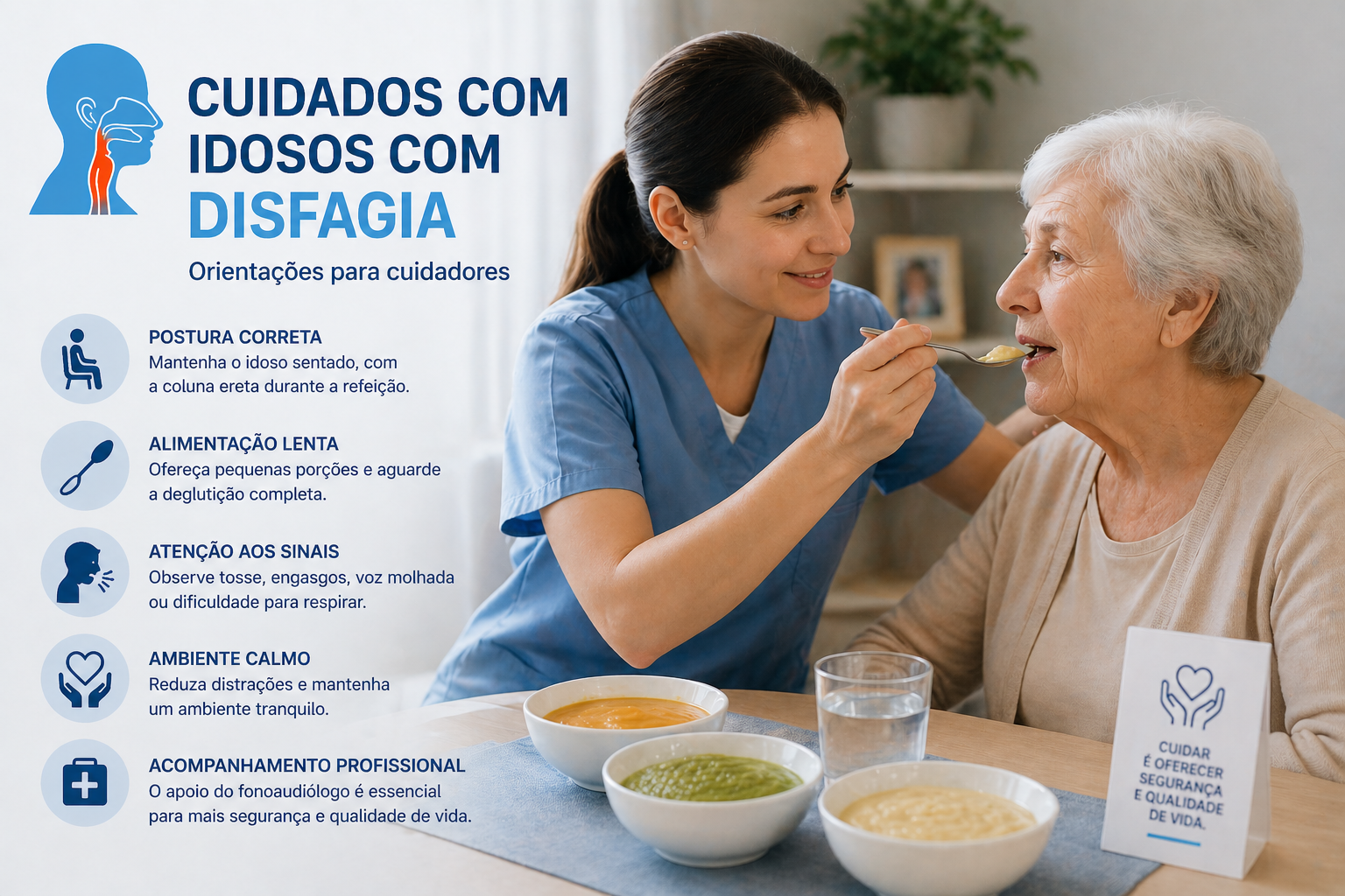 Cuidados com idosos com disfagia